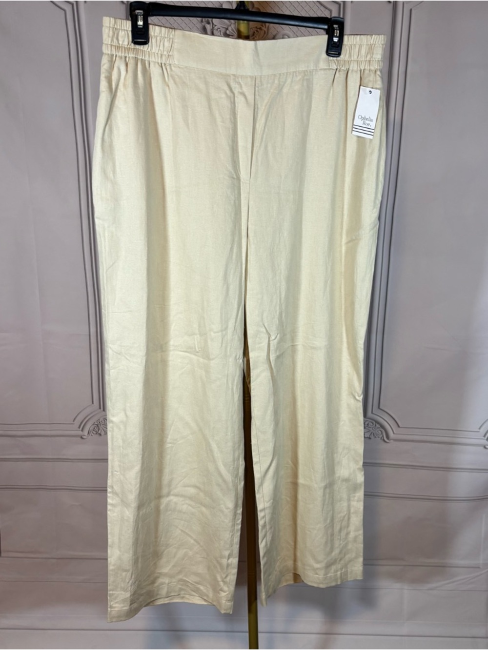 New Ophelia Roe Wide Leg Line Blend Pants Women Plus 1X Flowy Comfort Boho Loose